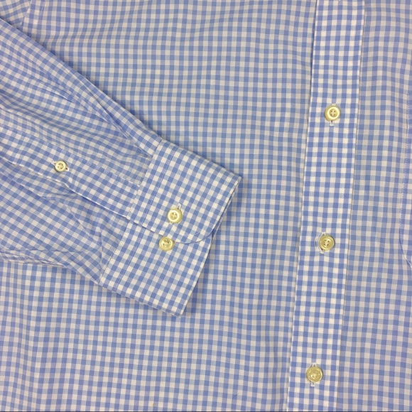 Lands End 16 - 16.5 Button Plaid Long Sleeve Shirt - Picture 4 of 8